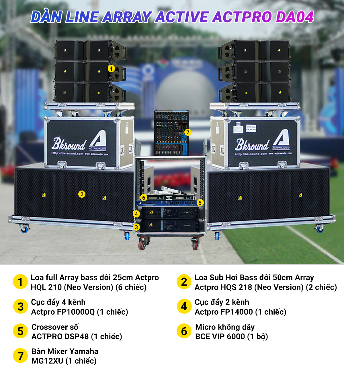 D&agrave;n Line Array Active Actpro DA04