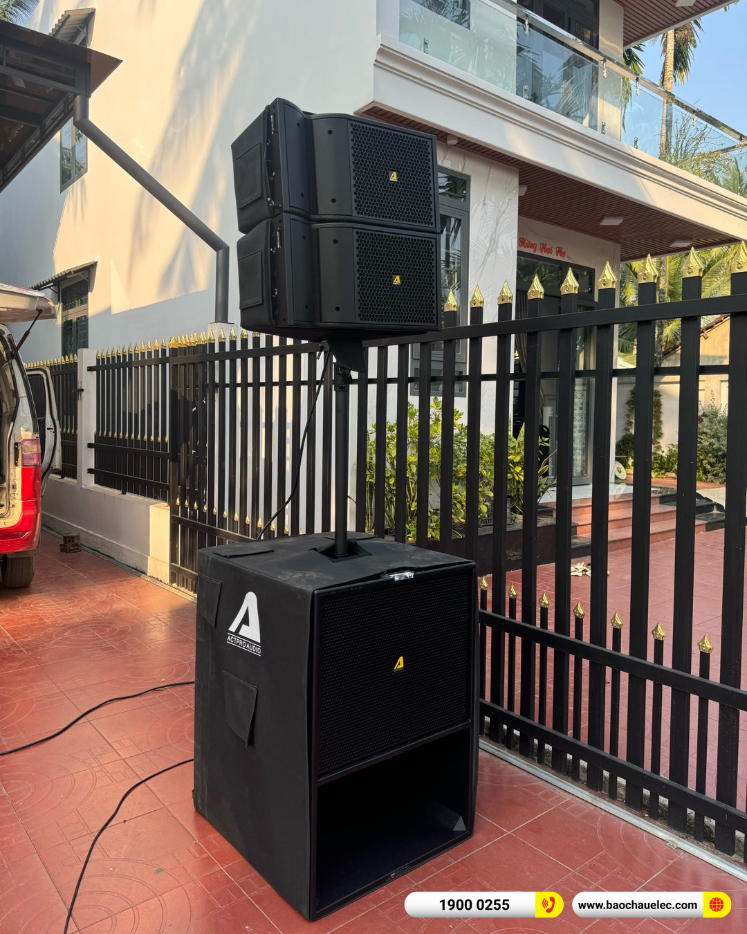 Lắp đặt d&agrave;n line array Actpro sự kiện, đ&aacute;m cưới hơn 92tr cho anh Triều tại B&igrave;nh Định