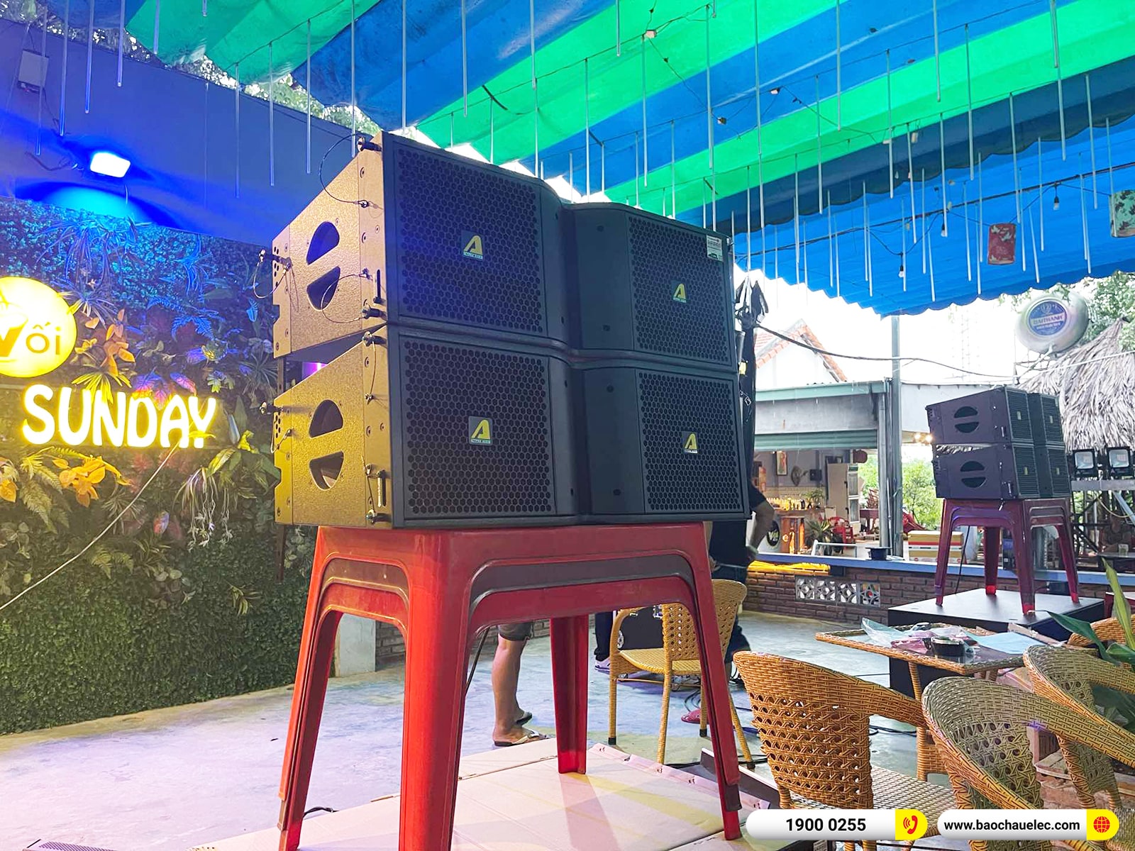 Lắp đặt d&agrave;n Line Array Actpro gần 168tr cho Cafe Sunday tại B&igrave;nh Dương 