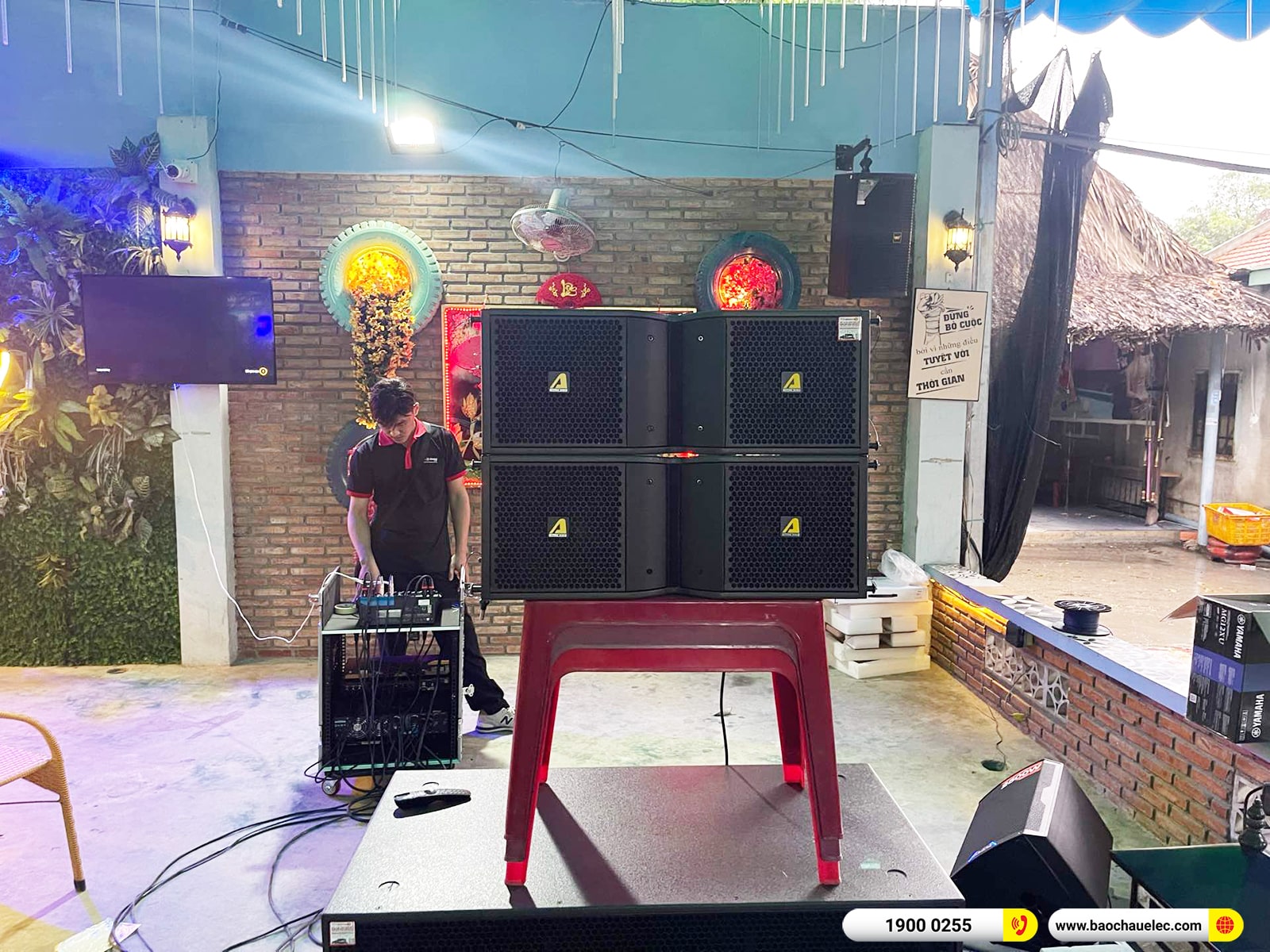 Lắp đặt d&agrave;n Line Array Actpro gần 168tr cho Cafe Sunday tại B&igrave;nh Dương 
