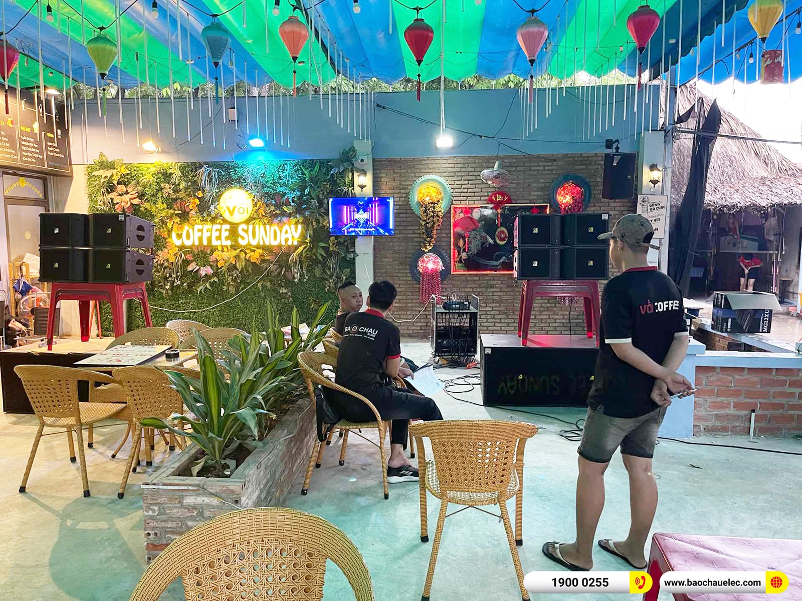 Lắp đặt d&agrave;n Line Array Actpro gần 168tr cho Cafe Sunday tại B&igrave;nh Dương 