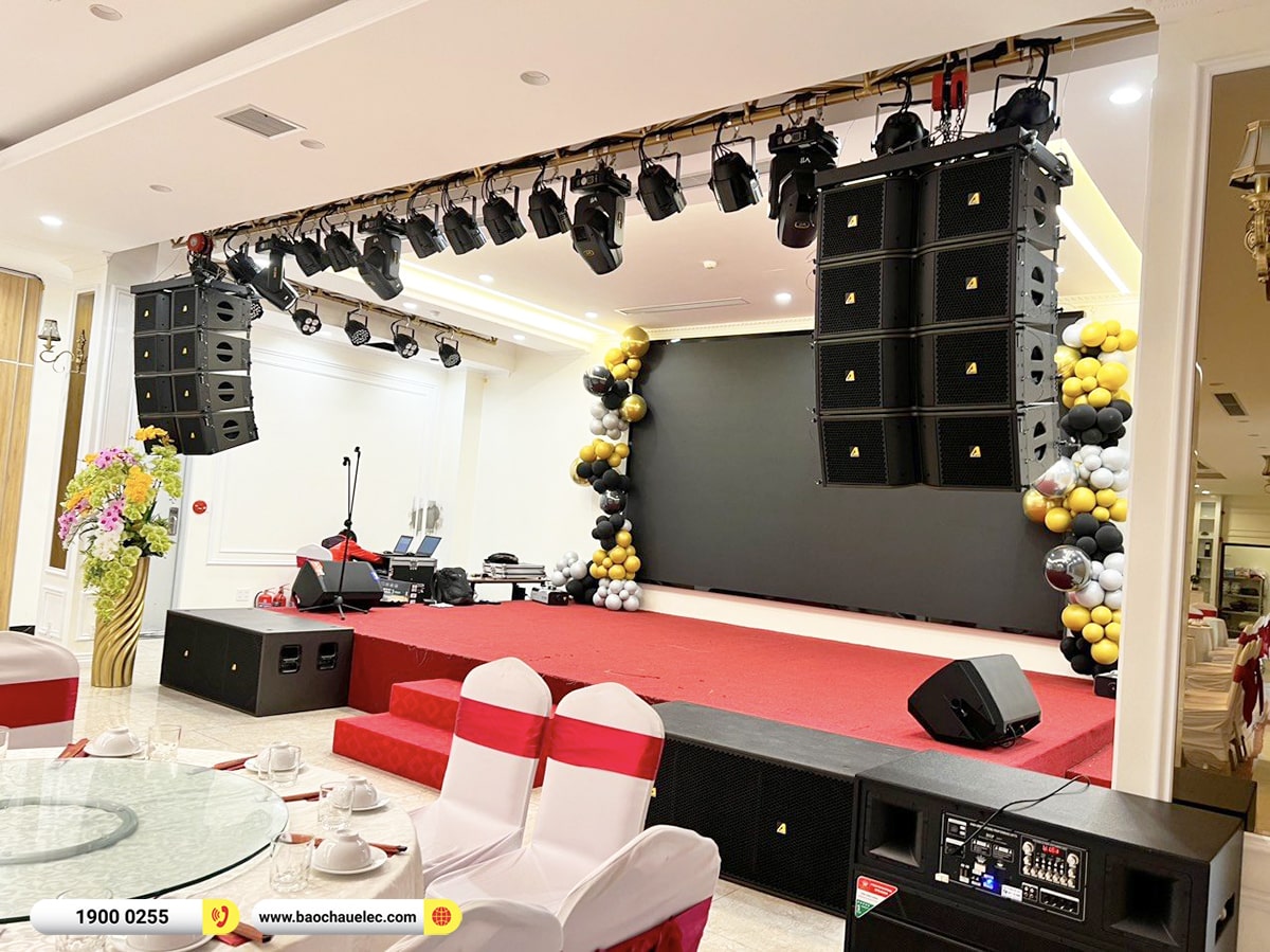 Lắp đặt 2 d&agrave;n Line Array Actpro sự kiện, đ&aacute;m cưới gần 500tr cho nh&agrave; h&agrave;ng Sơn Thủy tại Th&aacute;i Nguy&ecirc;n (Actpro KR210, KR28, TS415, FP14000,...)