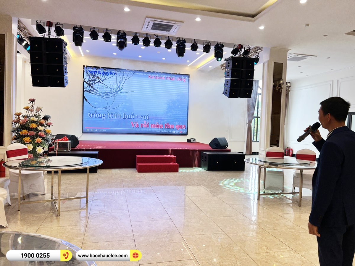 Lắp đặt 2 d&agrave;n Line Array Actpro sự kiện, đ&aacute;m cưới gần 500tr cho nh&agrave; h&agrave;ng Sơn Thủy tại Th&aacute;i Nguy&ecirc;n (Actpro KR210, KR28, TS415, FP14000,...)