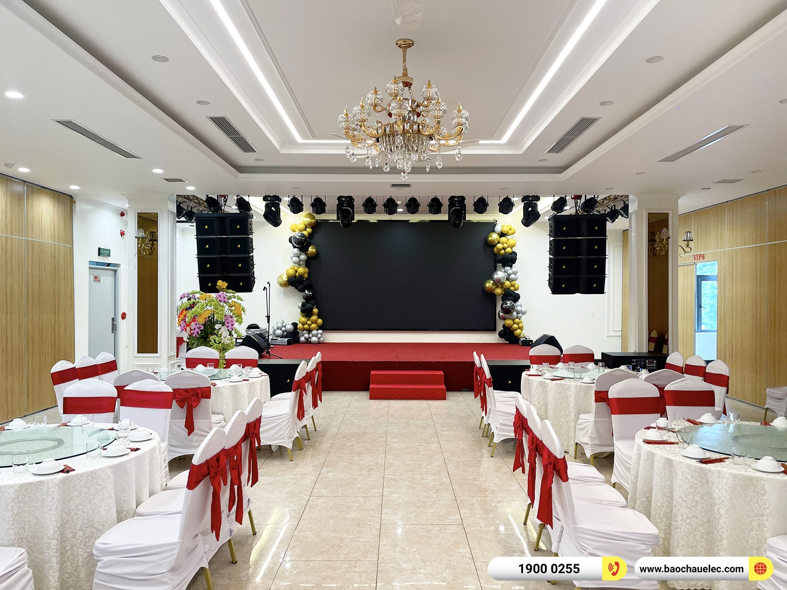 Lắp đặt 2 d&agrave;n Line Array Actpro sự kiện, đ&aacute;m cưới gần 500tr cho nh&agrave; h&agrave;ng Sơn Thủy tại Th&aacute;i Nguy&ecirc;n (Actpro KR210, KR28, TS415, FP14000,...)