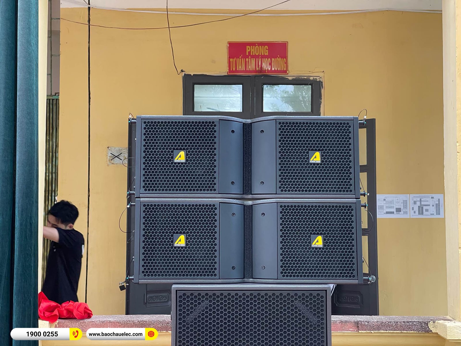 Lắp đặt d&agrave;n Line Array Actpro sự kiện, s&acirc;n khấu hơn 131tr cho Trường THPT Hạ Lang ở Tuy&ecirc;n Quang 