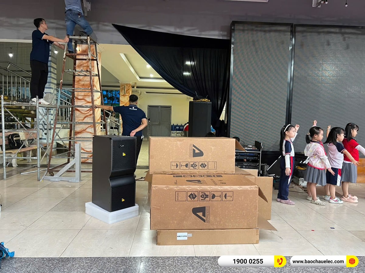 Lắp đặt d&agrave;n Line Array Actpro sự kiện, s&acirc;n khấu cho Trường PT li&ecirc;n cấp Đa Tr&iacute; Tuệ MIS tại H&agrave; Nội 