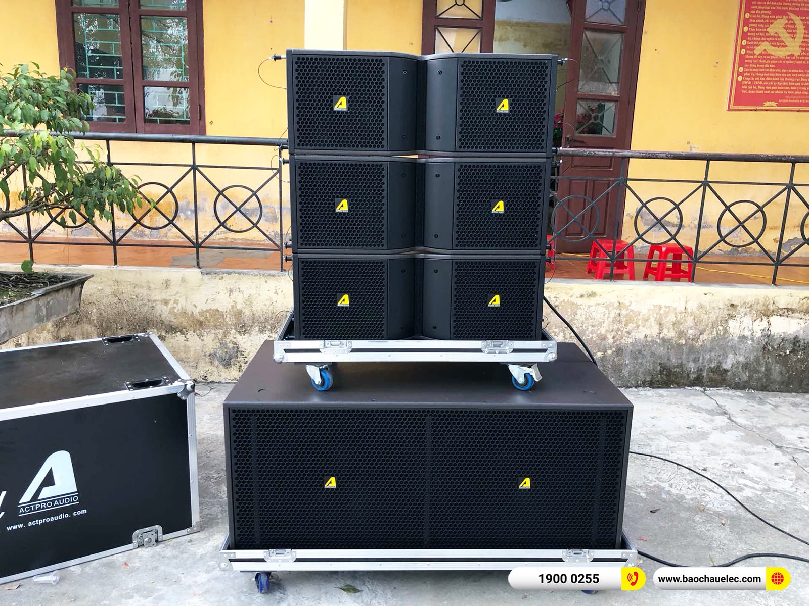 Lắp đặt d&agrave;n Line Array Actpro sự kiện, s&acirc;n khấu cho Trường TH Đại Xu&acirc;n tại Bắc Ninh