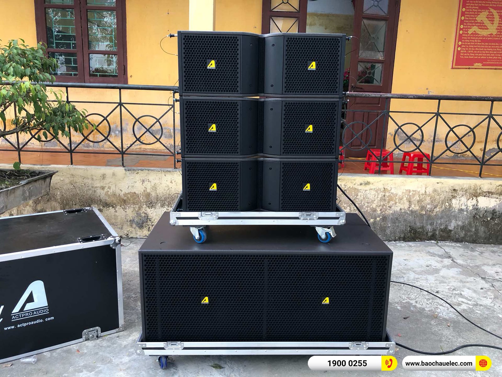 Lắp đặt d&agrave;n Line Array Actpro sự kiện, s&acirc;n khấu cho Trường TH Đại Xu&acirc;n tại Bắc Ninh