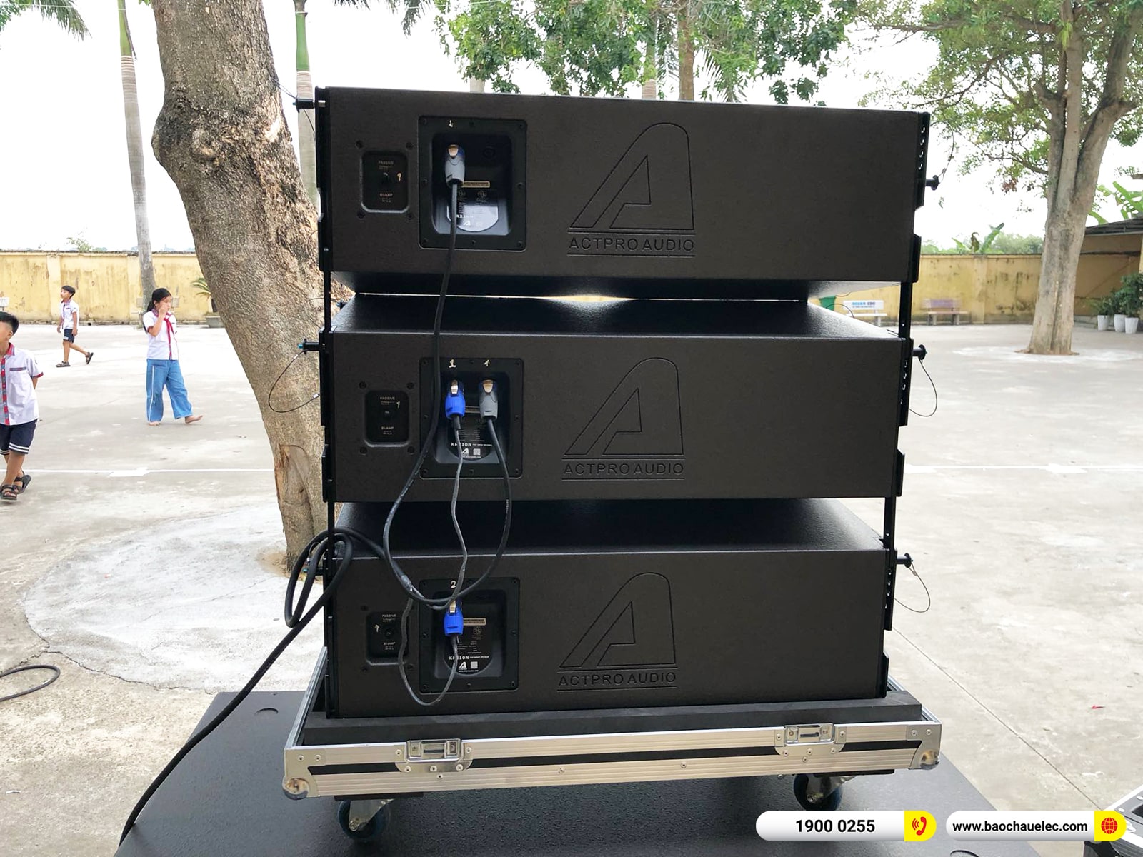 Lắp đặt d&agrave;n Line Array Actpro sự kiện, s&acirc;n khấu cho Trường TH Đại Xu&acirc;n tại Bắc Ninh