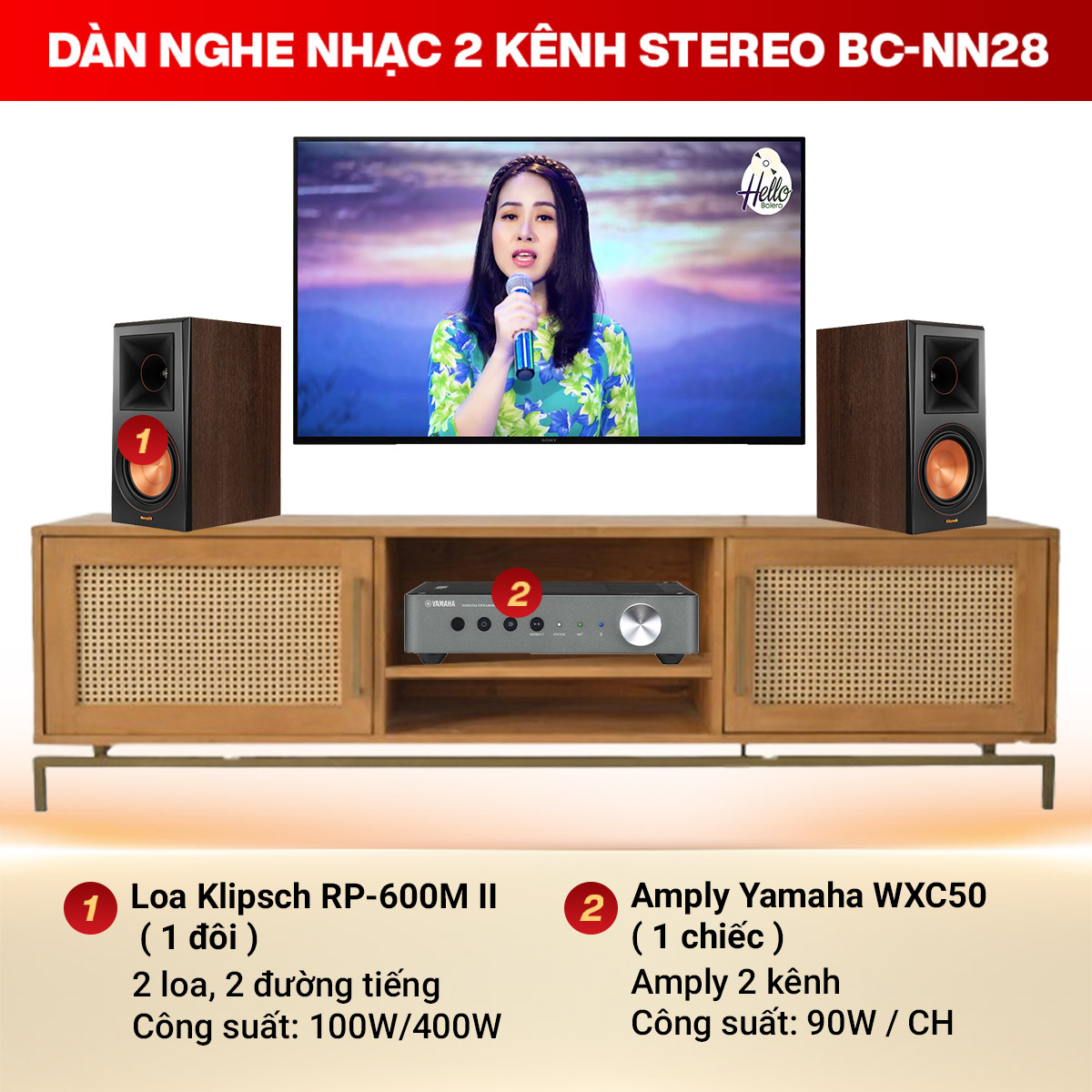 D&agrave;n Nghe Nhạc 2 K&ecirc;nh Stereo BC-NN28
