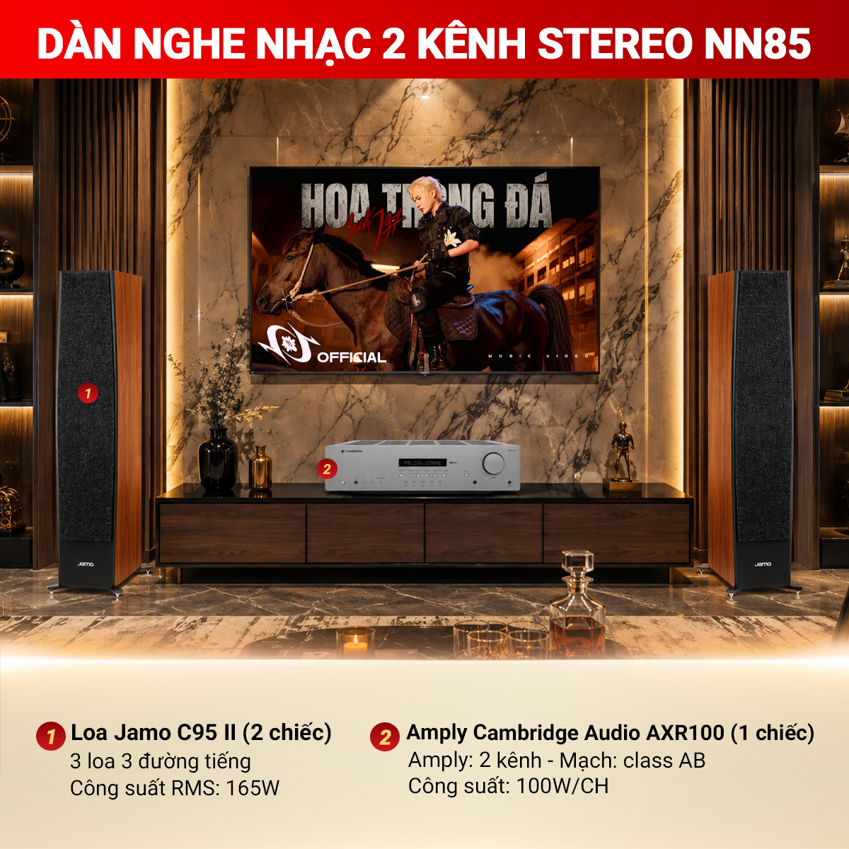D&agrave;n nghe nhạc 2 k&ecirc;nh Stereo NN85