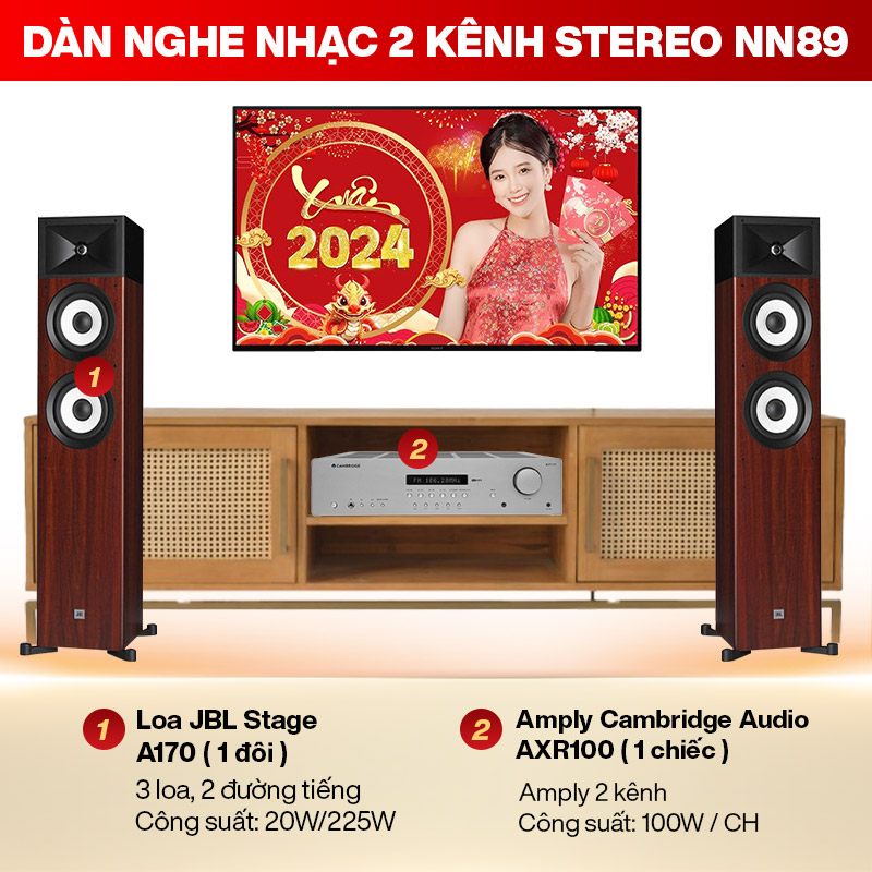Dàn nghe nhạc 2 kênh Stereo NN89