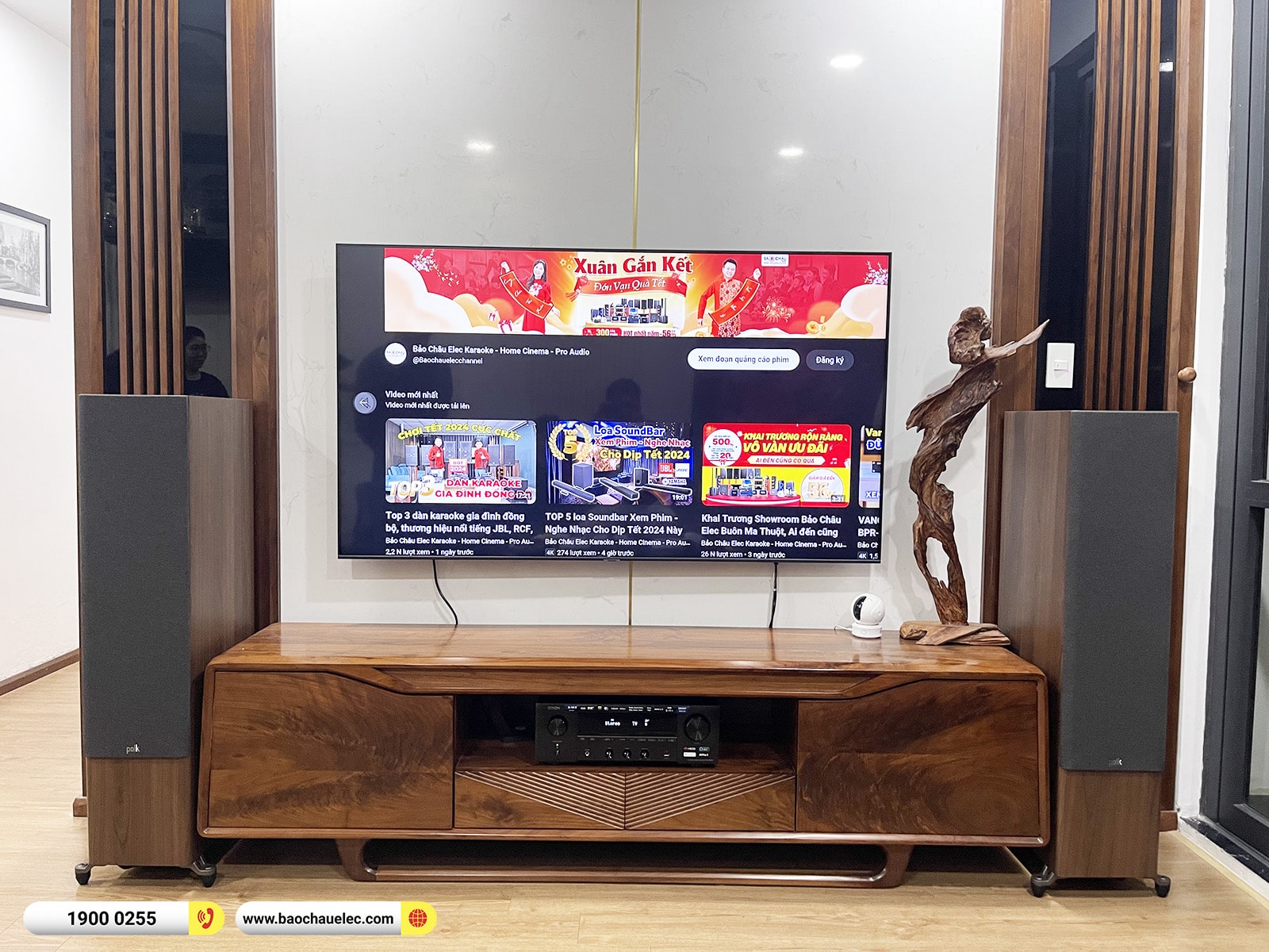 Lắp đặt d&agrave;n nghe nhạc Polk khoảng 47tr cho anh Dũng tại H&agrave; Nội (Polk Reserve R700, Denon DRA-800H) 