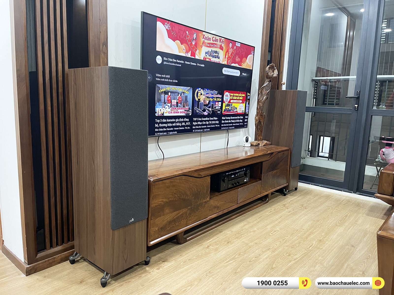 Lắp đặt d&agrave;n nghe nhạc Polk khoảng 47tr cho anh Dũng tại H&agrave; Nội (Polk Reserve R700, Denon DRA-800H) 