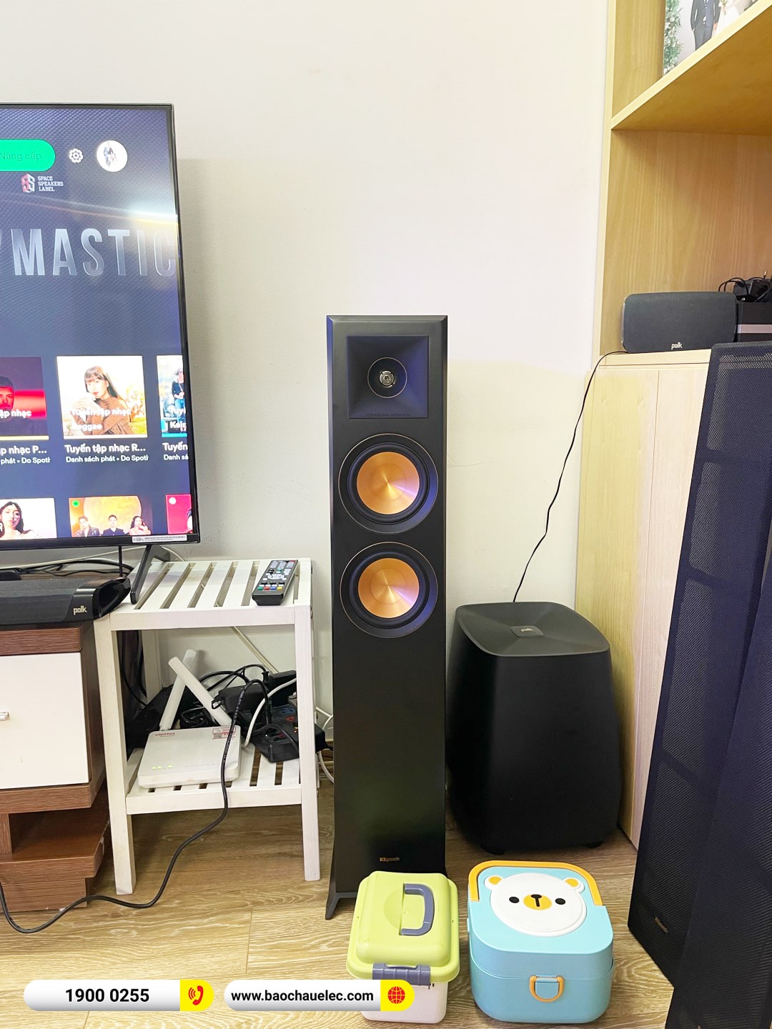 Lắp đặt d&agrave;n nghe nhạc Klipsch hơn 30tr cho anh Thắng tại H&agrave; Nội (Klipsch RP-5000F, Denon AVR-X1700H) 