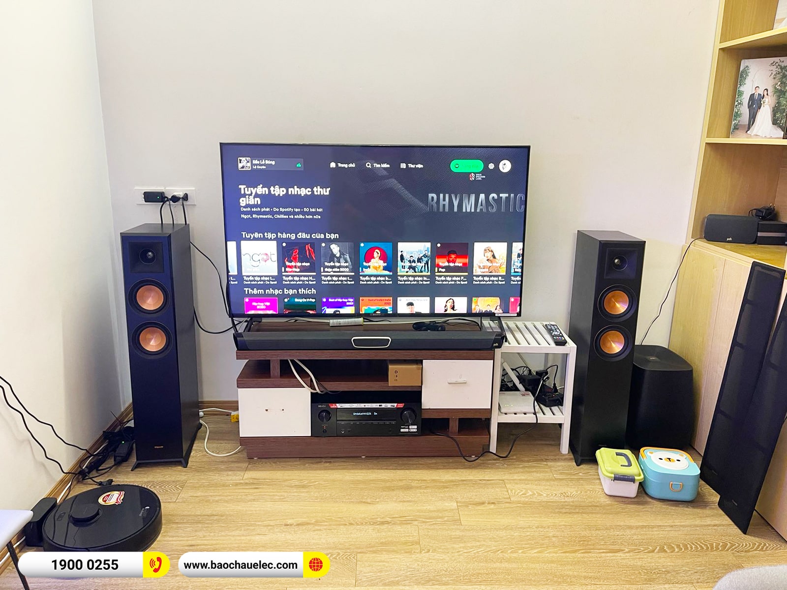 Lắp đặt d&agrave;n nghe nhạc Klipsch hơn 30tr cho anh Thắng tại H&agrave; Nội (Klipsch RP-5000F, Denon AVR-X1700H) 