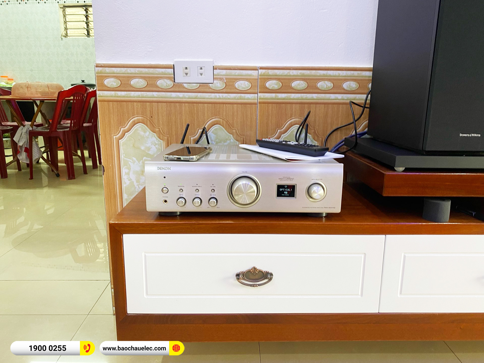 Lắp đặt d&agrave;n nghe nhạc B&W hơn 56tr cho anh To&aacute;n tại Nam Định (B&W 603 S2 Anniversary Edition, PMA-900HNE)