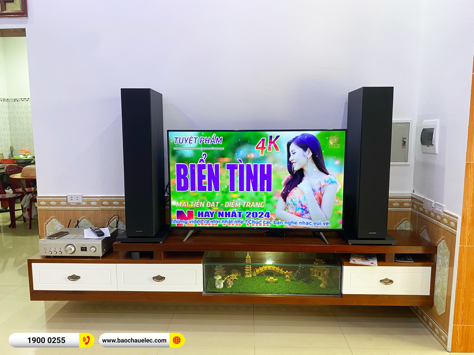 Lắp đặt d&agrave;n nghe nhạc B&W hơn 56tr cho anh To&aacute;n tại Nam Định (B&W 603 S2 Anniversary Edition, PMA-900HNE)