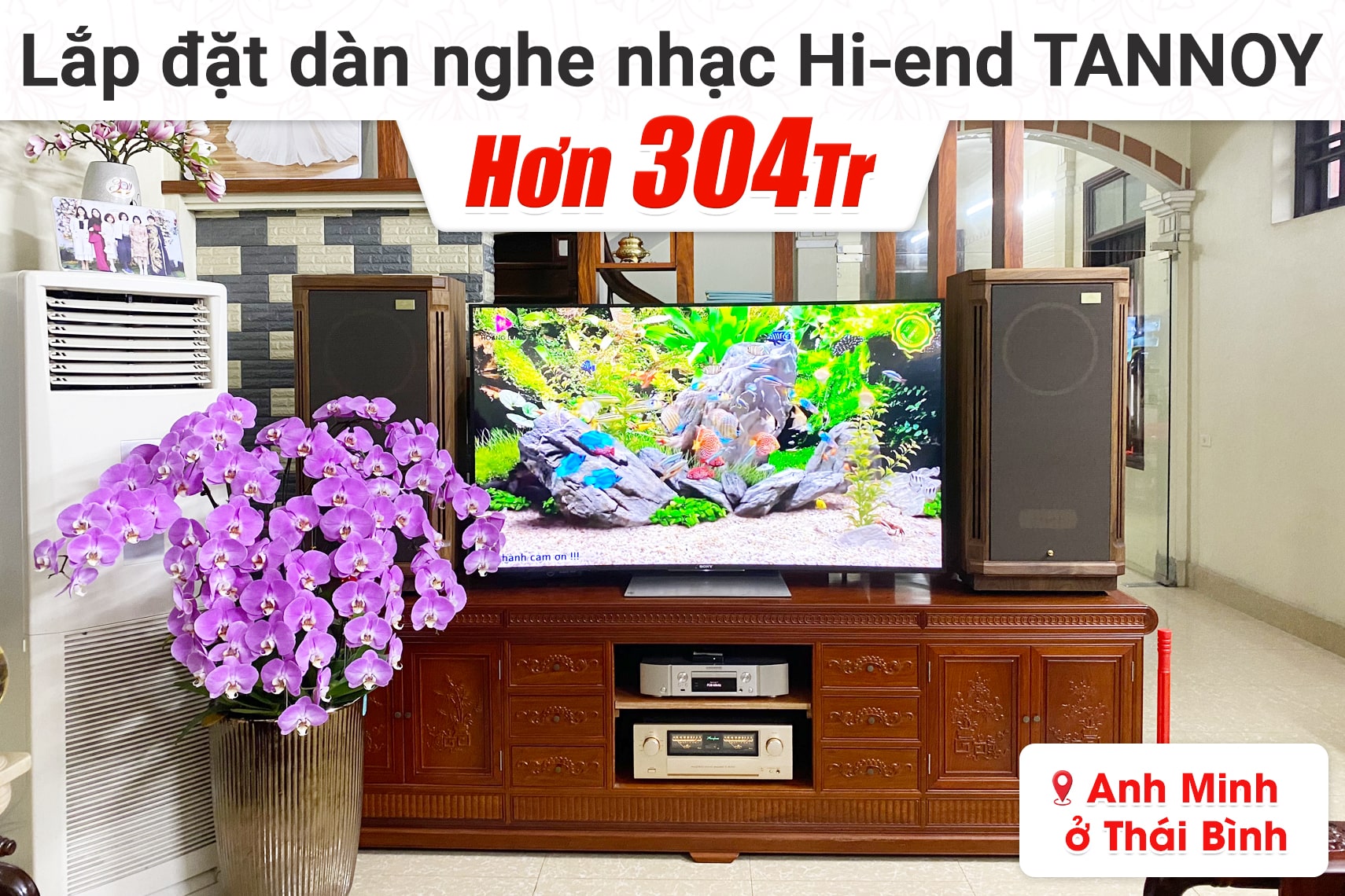 Lắp đặt dàn nghe nhạc Hi-end hơn 304tr cho anh Minh tại Thái Bình (Tannoy Turnberry GR, Accuphase E4000, Marantz ND8006)