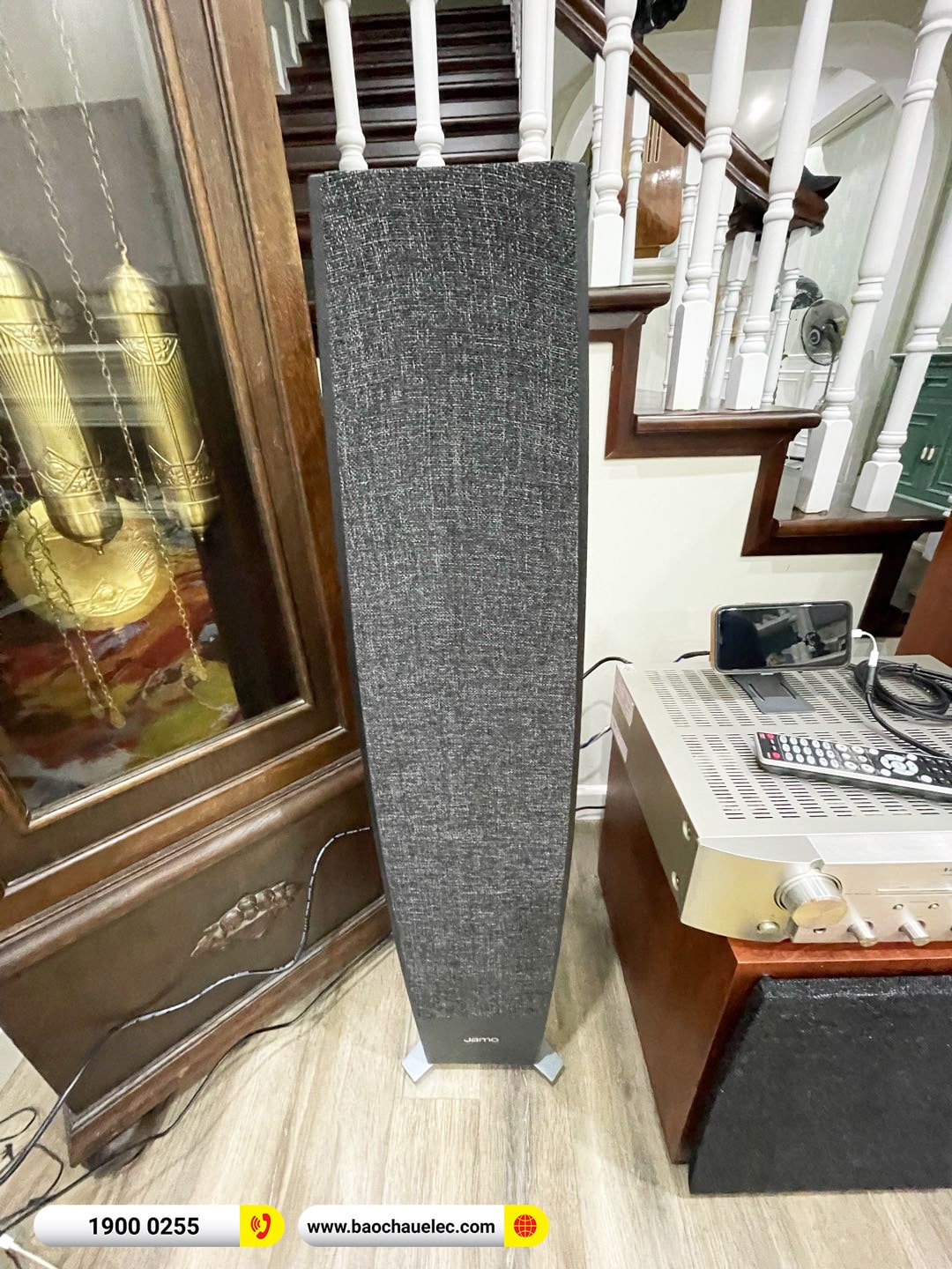 Lắp đặt d&agrave;n nghe nhạc Jamo hơn 52tr cho chị Hiền tại Hải Ph&ograve;ng (Jamo C97II, Marantz PM8006, Jamo C912)