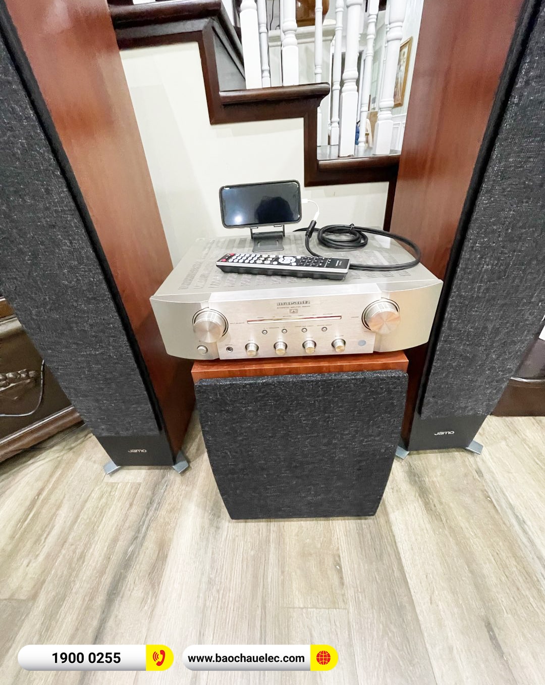 Lắp đặt d&agrave;n nghe nhạc Jamo hơn 52tr cho chị Hiền tại Hải Ph&ograve;ng (Jamo C97II, Marantz PM8006, Jamo C912)