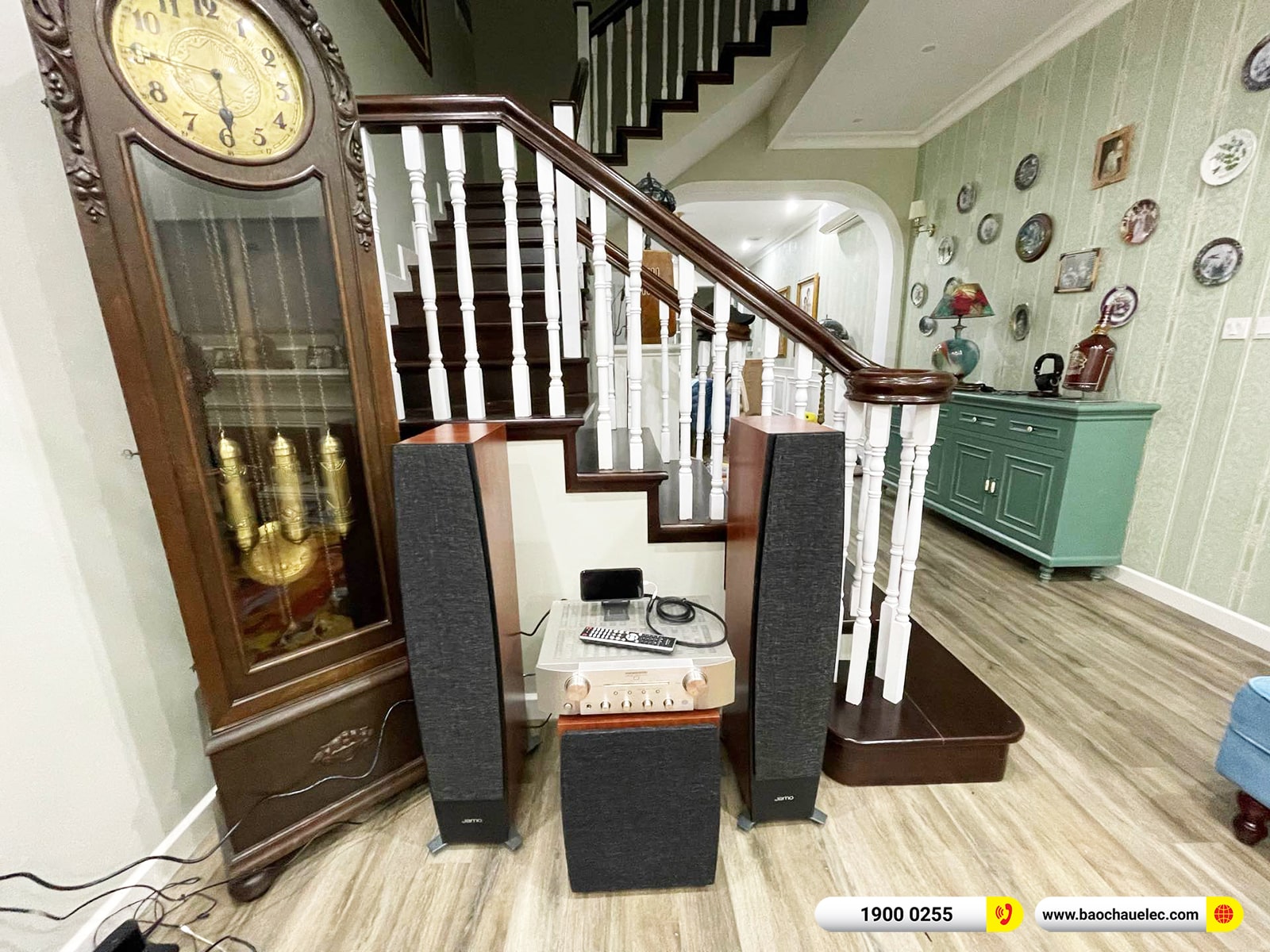 Lắp đặt d&agrave;n nghe nhạc Jamo hơn 52tr cho chị Hiền tại Hải Ph&ograve;ng (Jamo C97II, Marantz PM8006, Jamo C912)