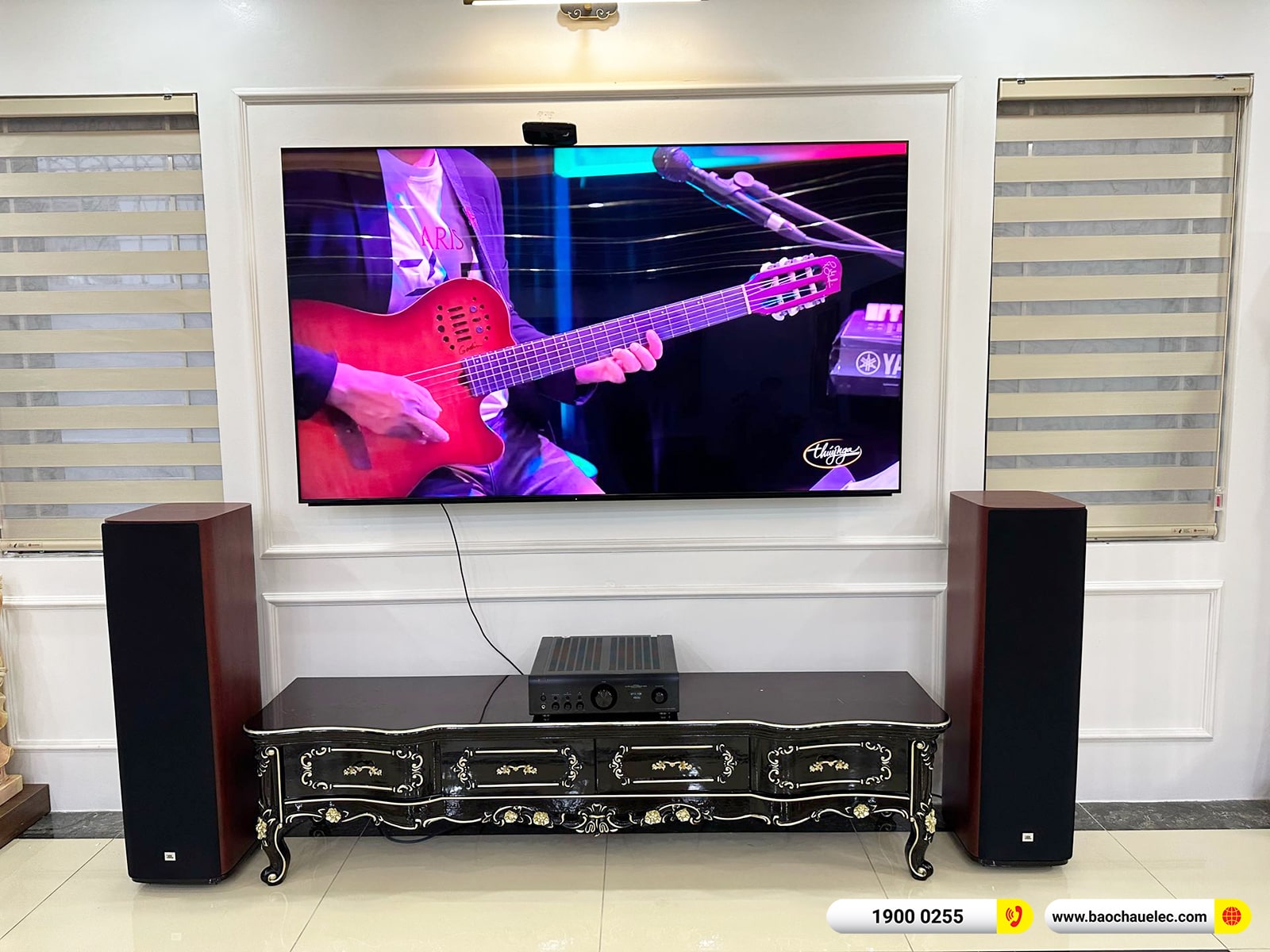 Lắp đặt d&agrave;n nghe nhạc JBL hơn 75tr cho anh Th&agrave;nh tại H&agrave; Nội (JBL Studio 690, Denon PMA 1700NE)