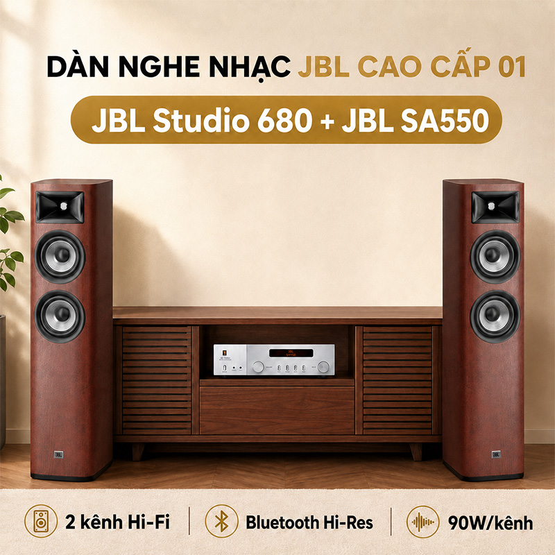 Dàn nghe nhạc JBL cao cấp 01 (JBL Studio 680, JBL SA550)