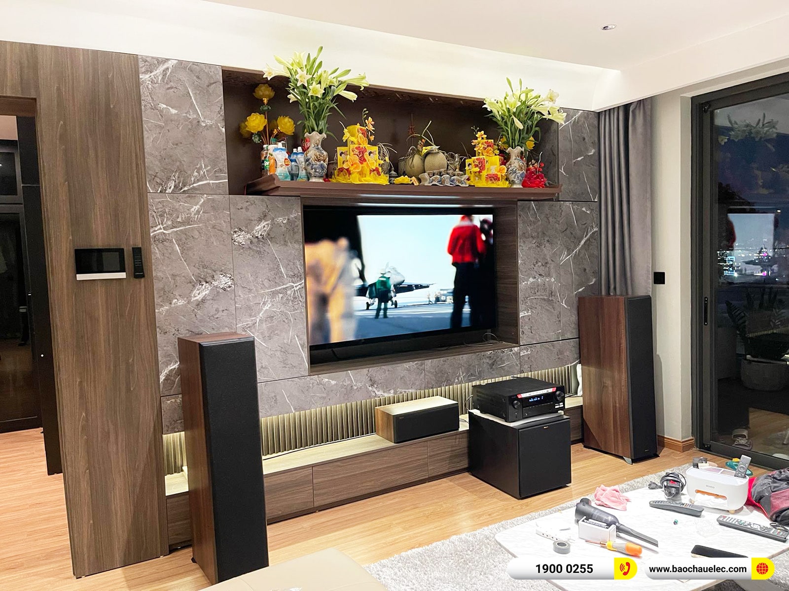 Lắp đặt d&agrave;n nghe nhạc, xem phim hơn 90tr cho anh Huy tại Quảng Ninh (Klipsch RP-6000F II, RP-500M II, RP-500C II,&hellip;) 