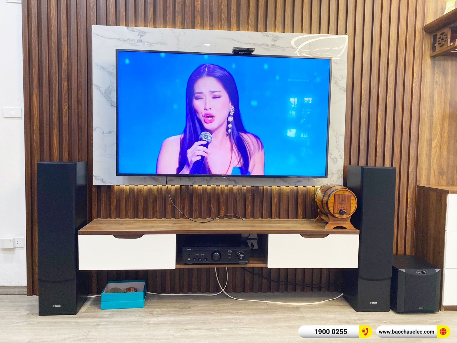 Lắp đặt d&agrave;n nghe nhạc Yamaha gần 21tr cho anh Đản tại H&agrave; Nội (Yamaha NS-F51, Denon PMA-600NE, Yamaha SW200)
