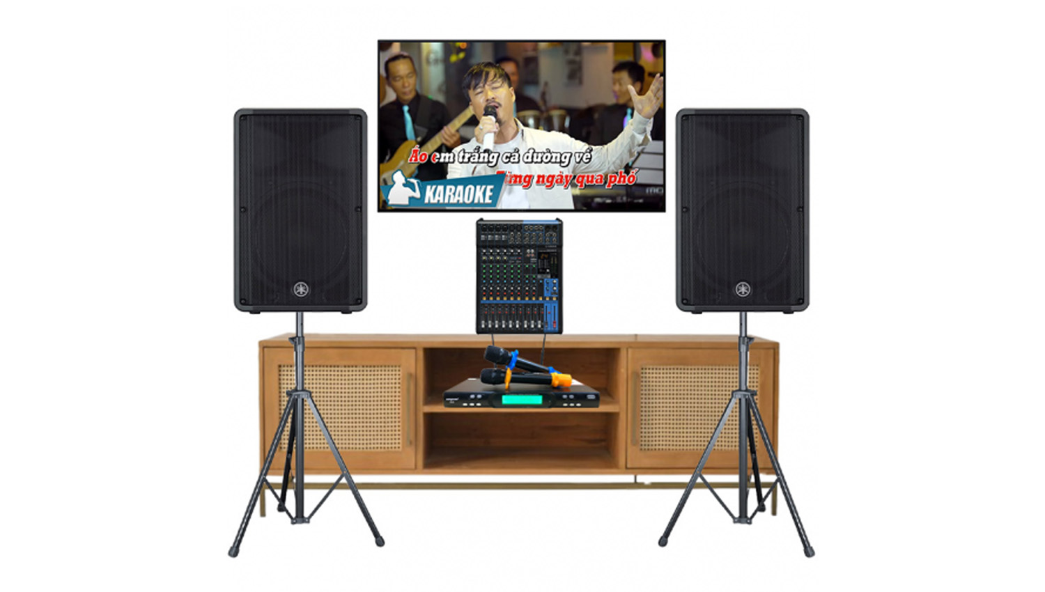 Dàn karaoke Yamaha Active 03 (Yamaha DBR15, Yamaha MG 12XU, Toprhyme M300, Chân loa) - Hình 1