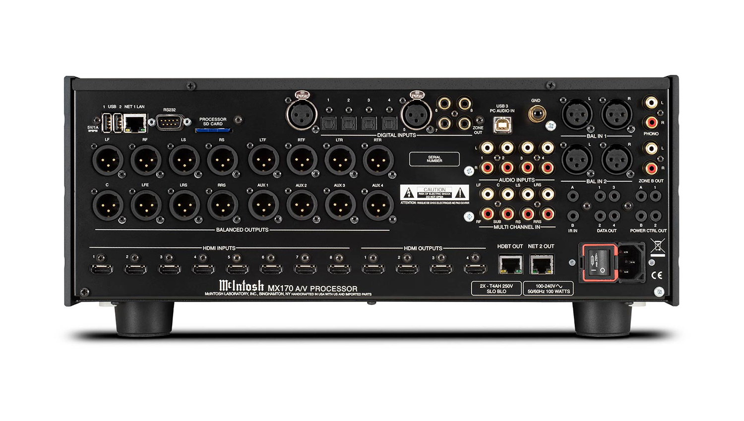 mặt sau Đầu AV processor McIntosh MX170