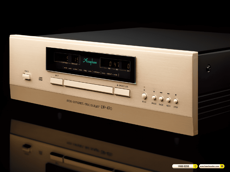 Mặt trước đầu CD Accuphase DP-470 m&agrave;u champagne