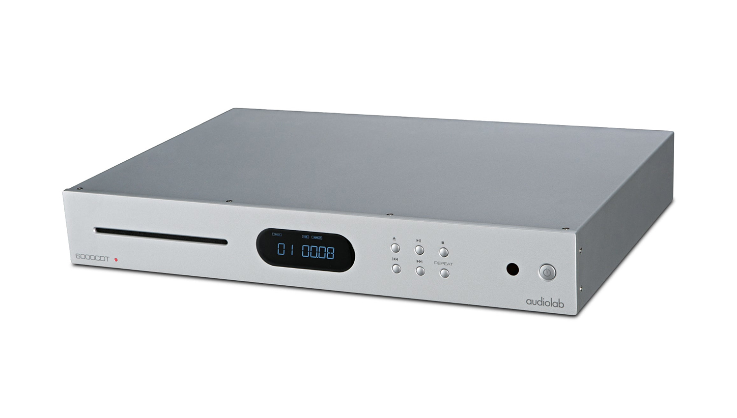 Đầu CD Audiolab 6000CDT nghiêng trái màu trắng