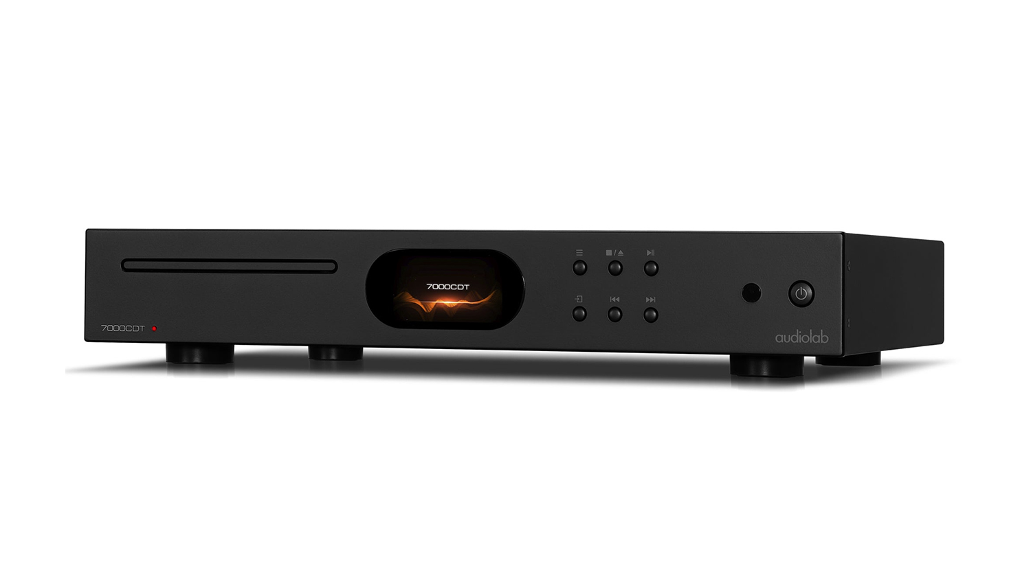 Đầu CD Audiolab 7000CDT màu đen nghiêng trái