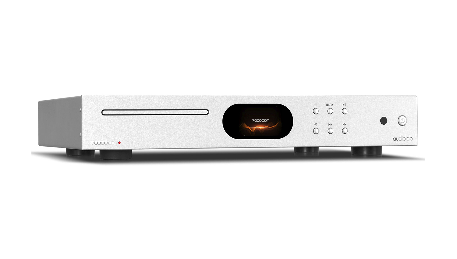Đầu CD Audiolab 7000CDT màu trắng nghiêng phải
