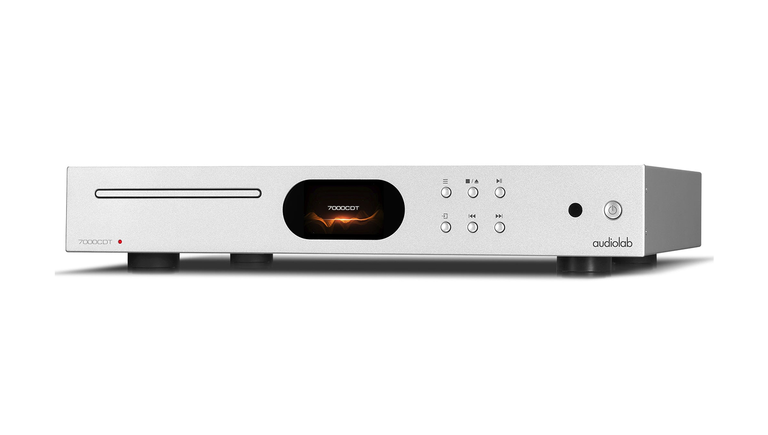 Đầu CD Audiolab 7000CDT màu trắng nghiêng trái