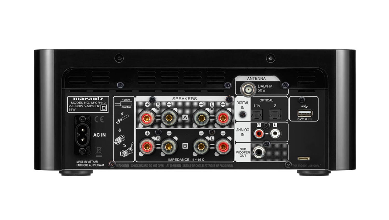 mặt sau Đầu CD + Network Audio Player + Amply Marantz M-CR412