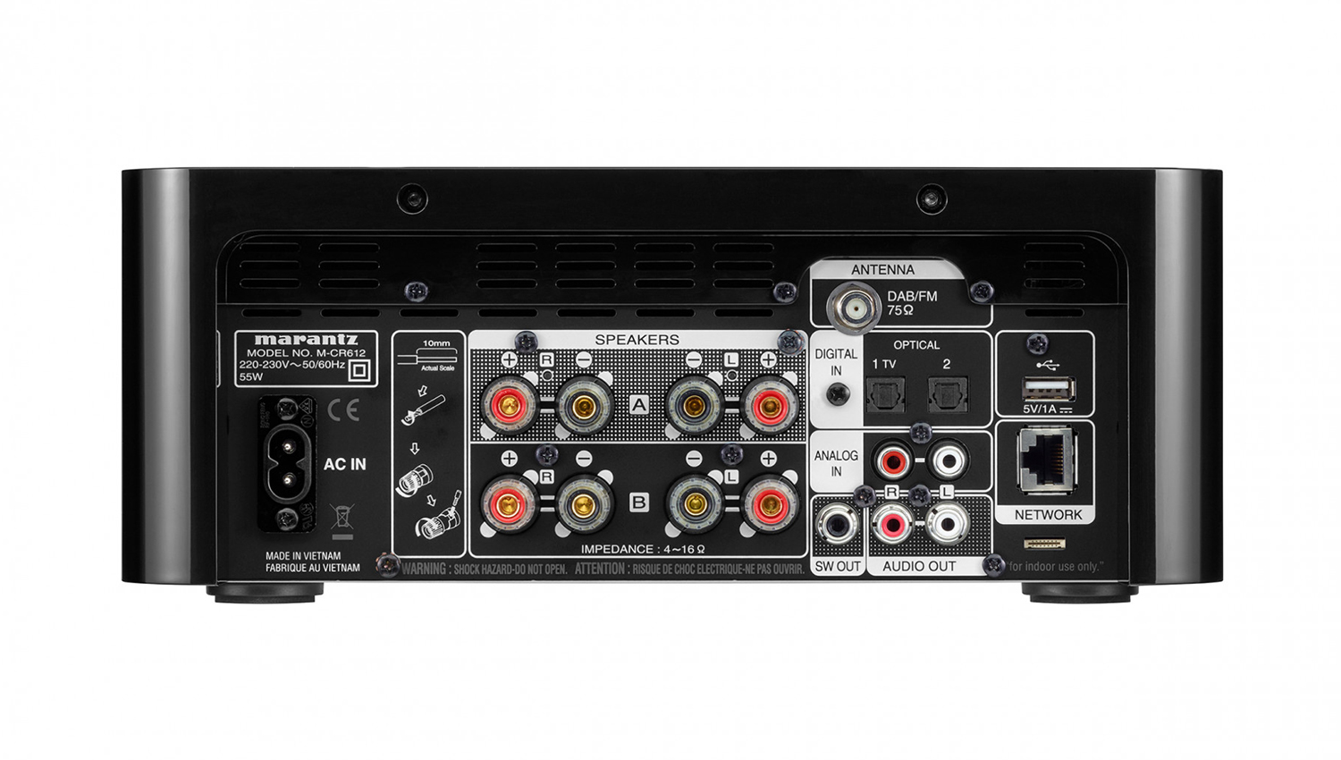 mặt sau Đầu CD + Network Audio Player + Amply Marantz M-CR612