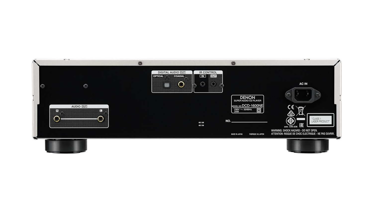 mặt sau Đầu nghe nhạc Denon DCD-1600NE