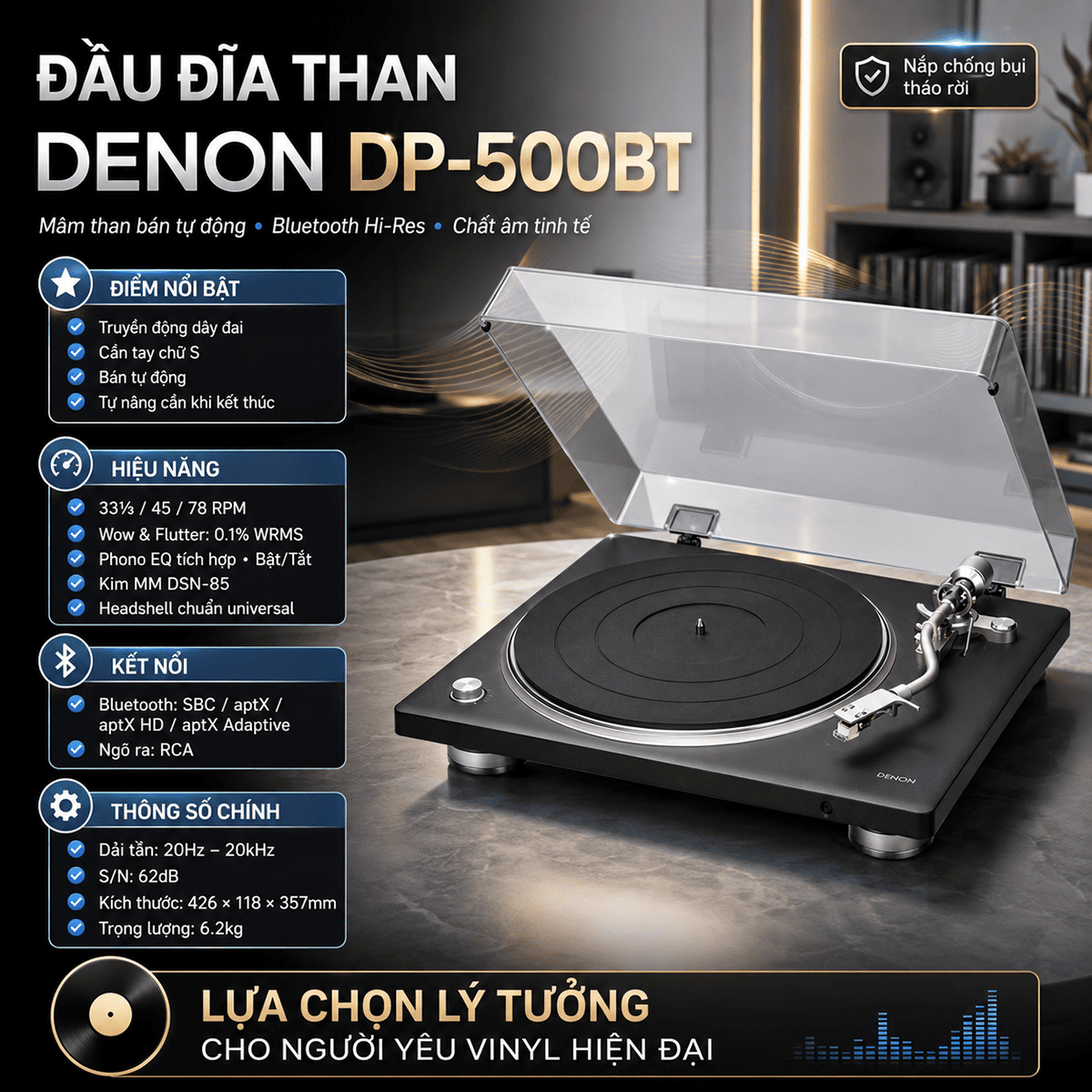 Đầu đĩa than Denon DP-500BT