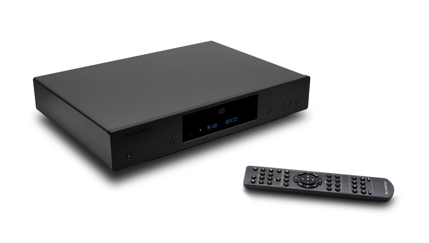 Đầu CD CAMBRIDGE AUDIO CXC V2 màu đen và điều khiển