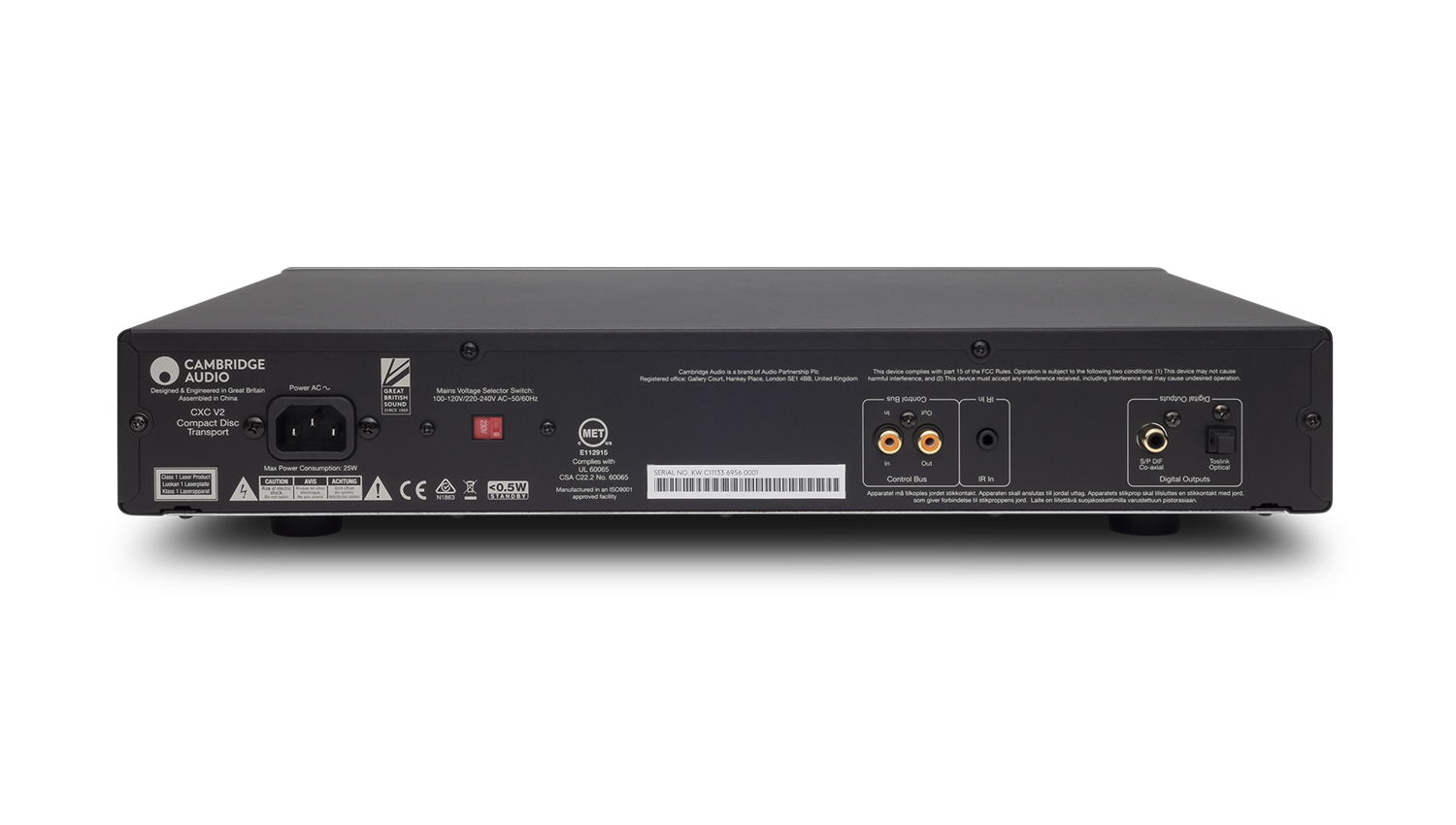 mặt sau Đầu CD CAMBRIDGE AUDIO CXC V2 màu bạc