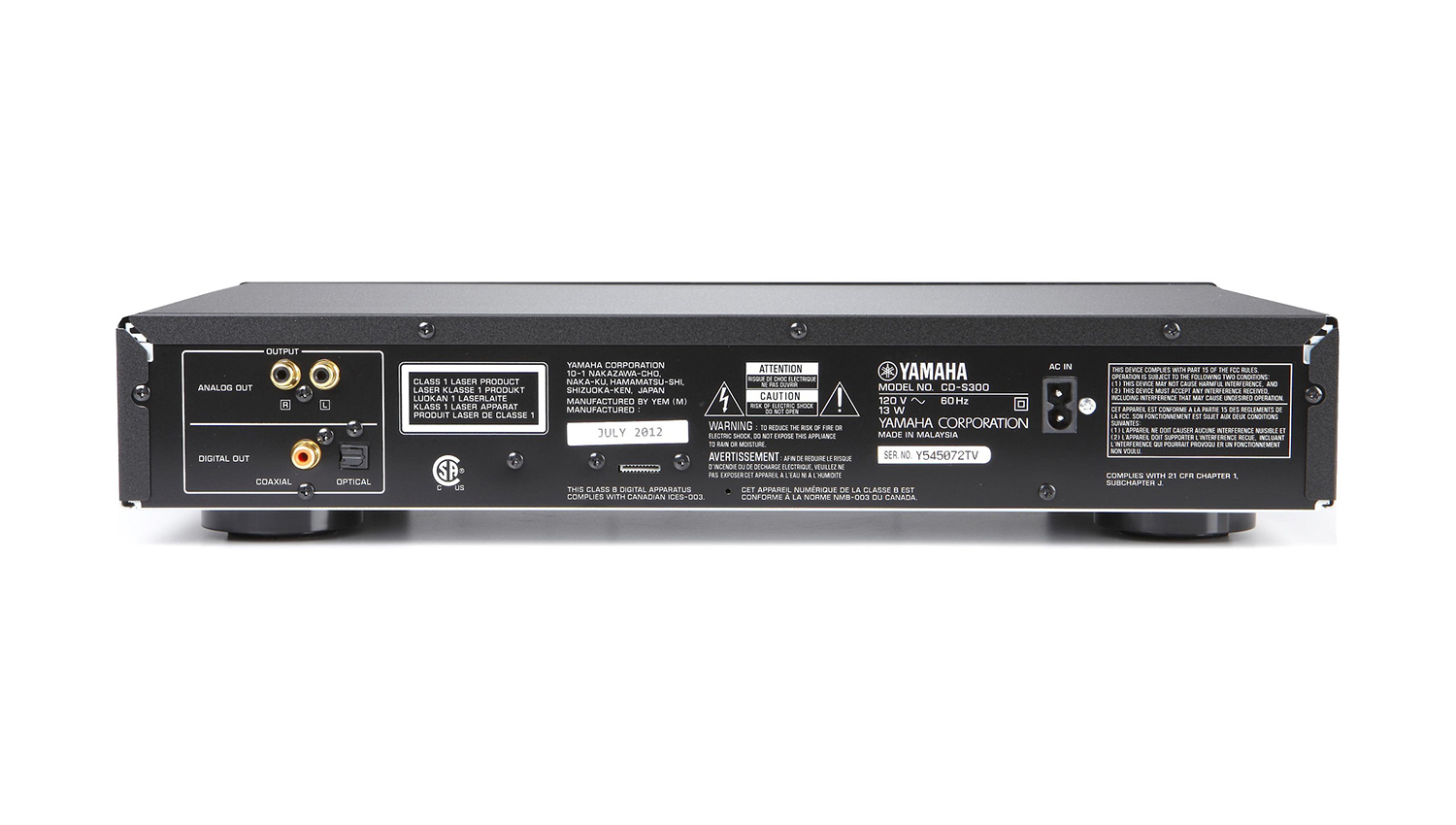 mặt sau Đầu Yamaha CD S300