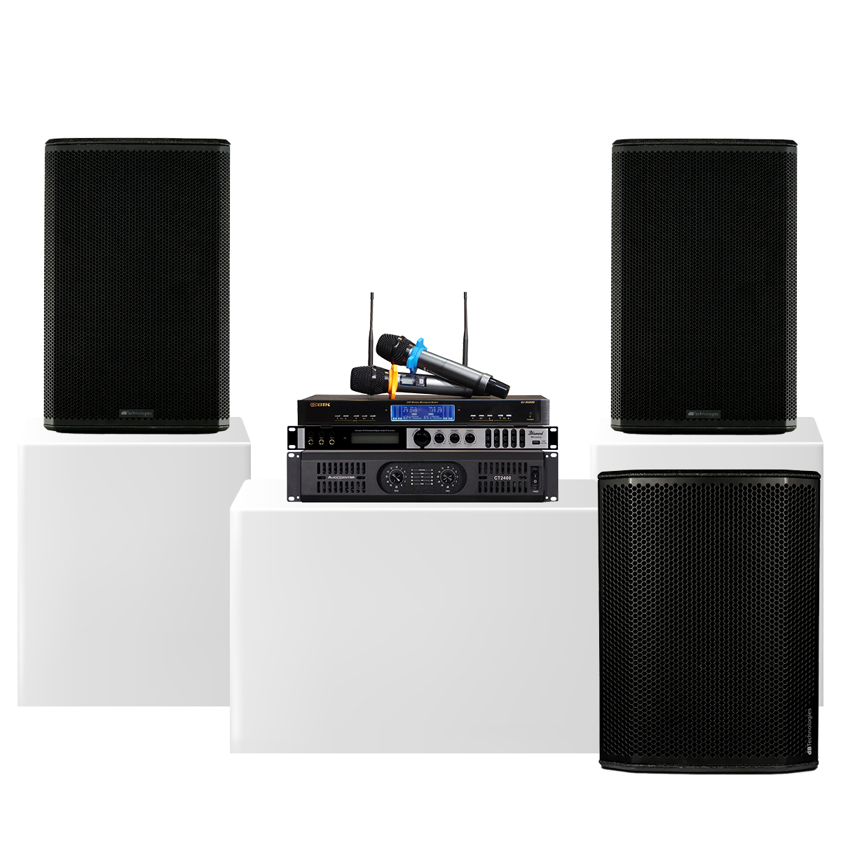 Dàn karaoke gia đình dBTechnologies 17 (dBTechnologies LVXP15, Sub615, CT2400, X6 Luxury, BJ-U500II)