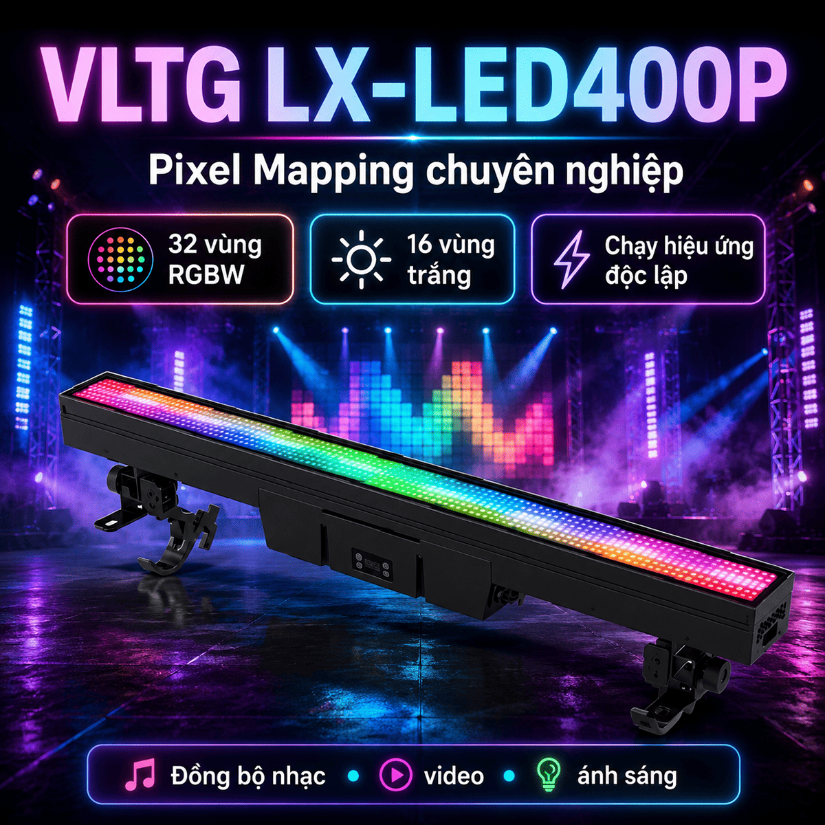 Đ&egrave;n chớp LED Strobe Light VLTG LX-LED400P