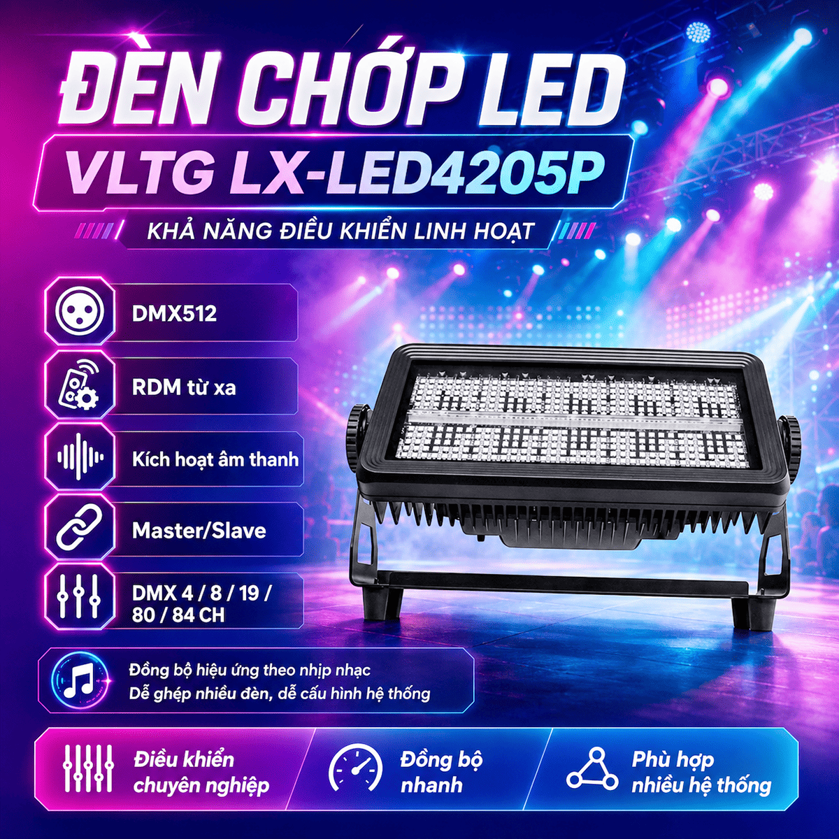 Đ&egrave;n chớp led Strobe Light VLTG LX-LED4205P