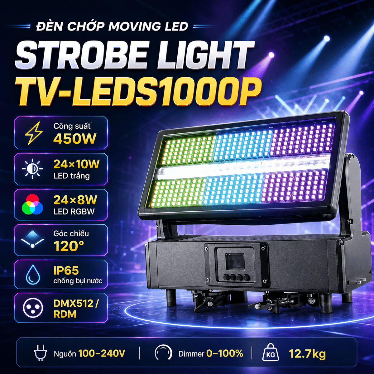 Đèn chớp Moving LED VLTG Strobe Light TV-LEDS1000P