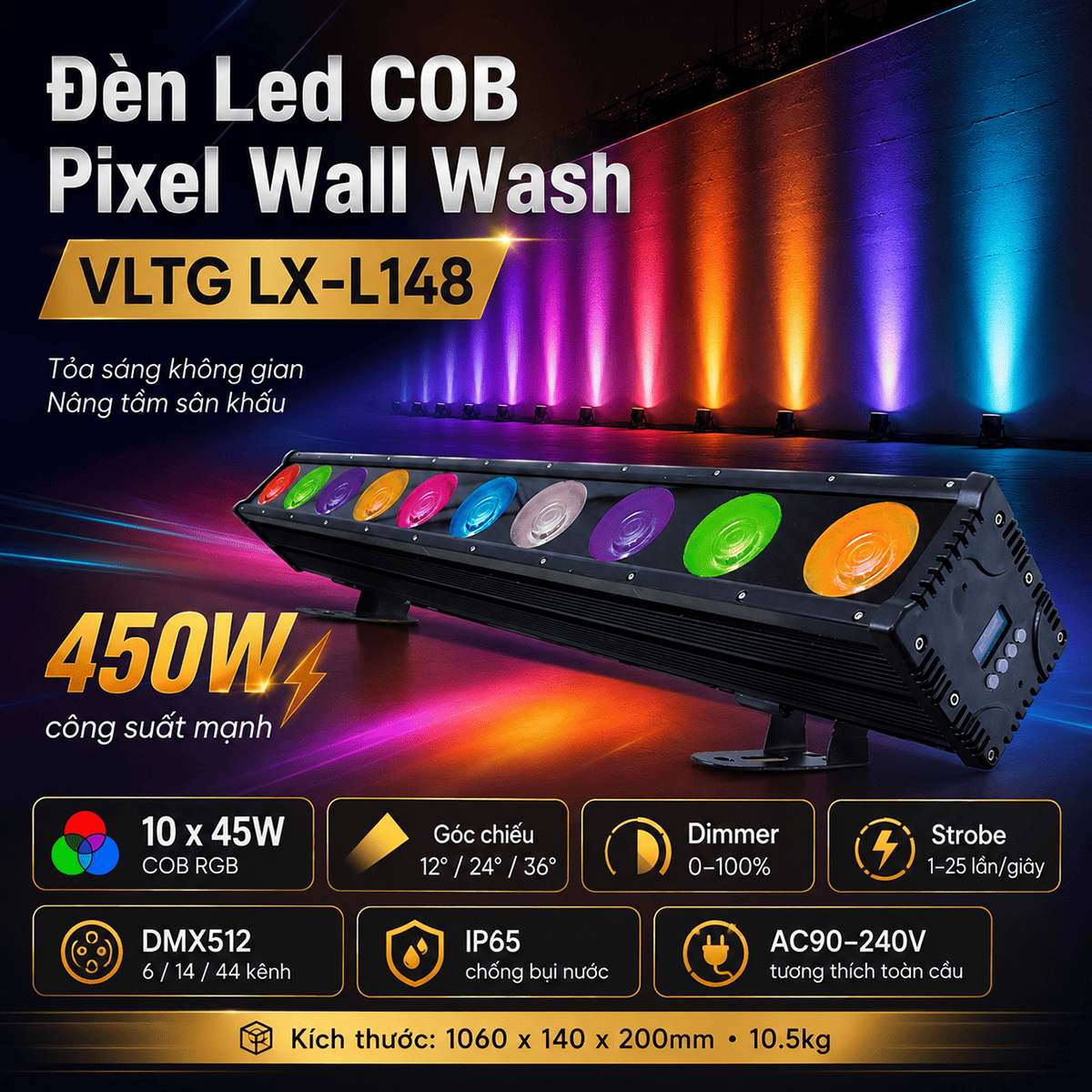 Đ&egrave;n Led COB Pixel Wall Wash VLTG LX-L148