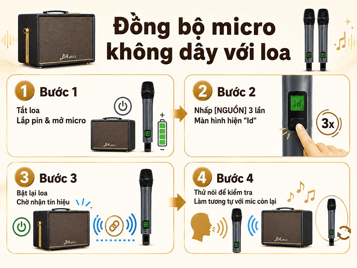 Toàn tập hướng dẫn sử dụng loa Acnos D'Auris 200 chi tiết